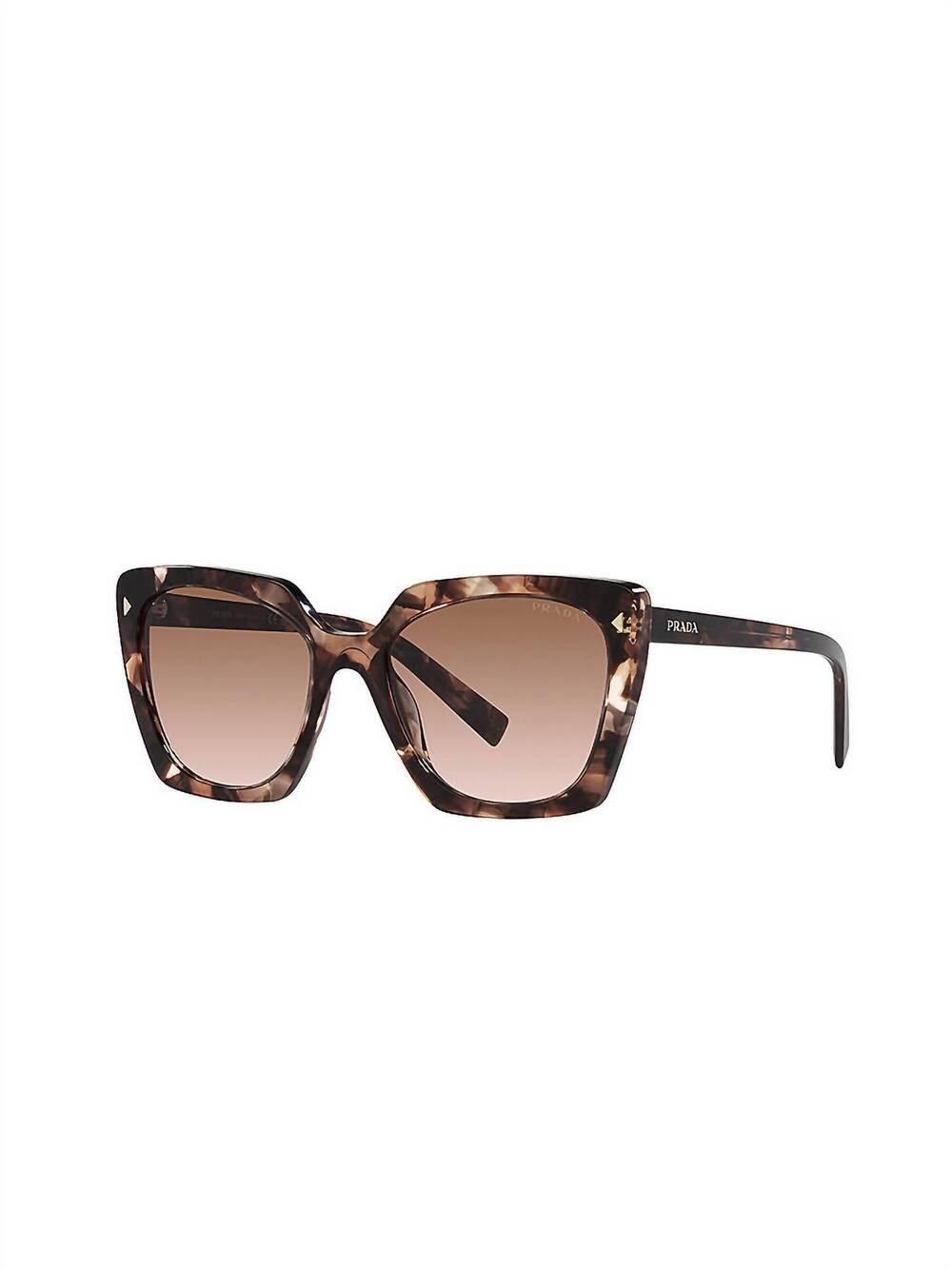 NEW PRADA women's cat-eye sunglasses in tortoiseshell caramel /shaded brown